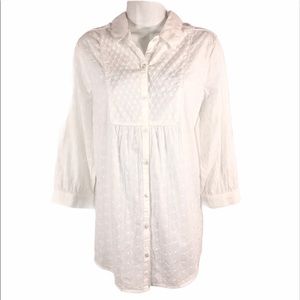 Pretty White Cotton Shirt, size M